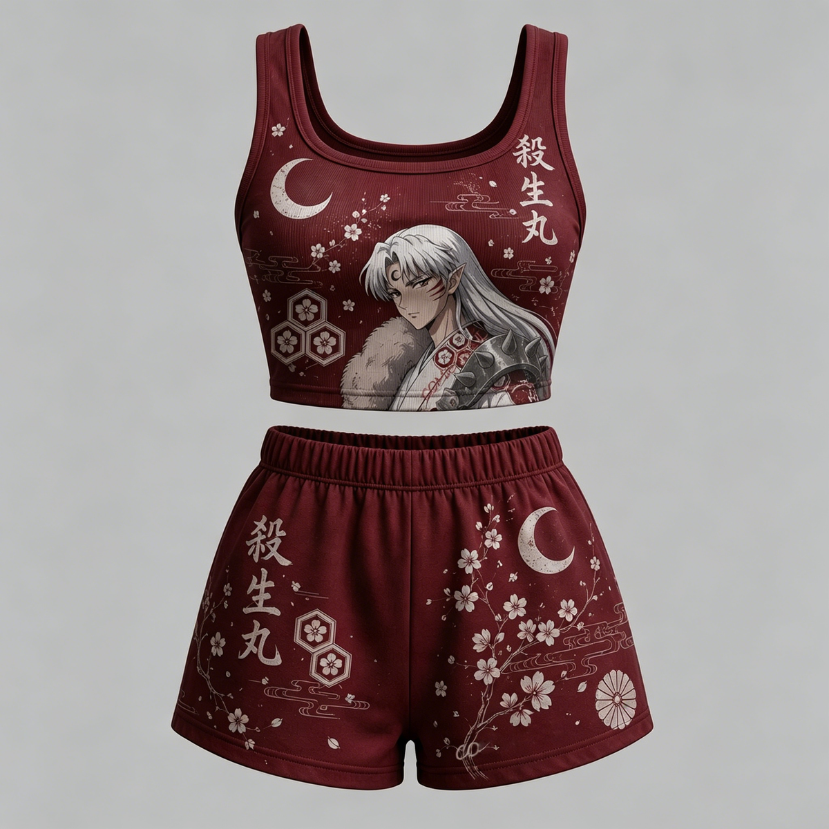 Animescollection Inuyasha Vest and shorts Two-Piece Set
