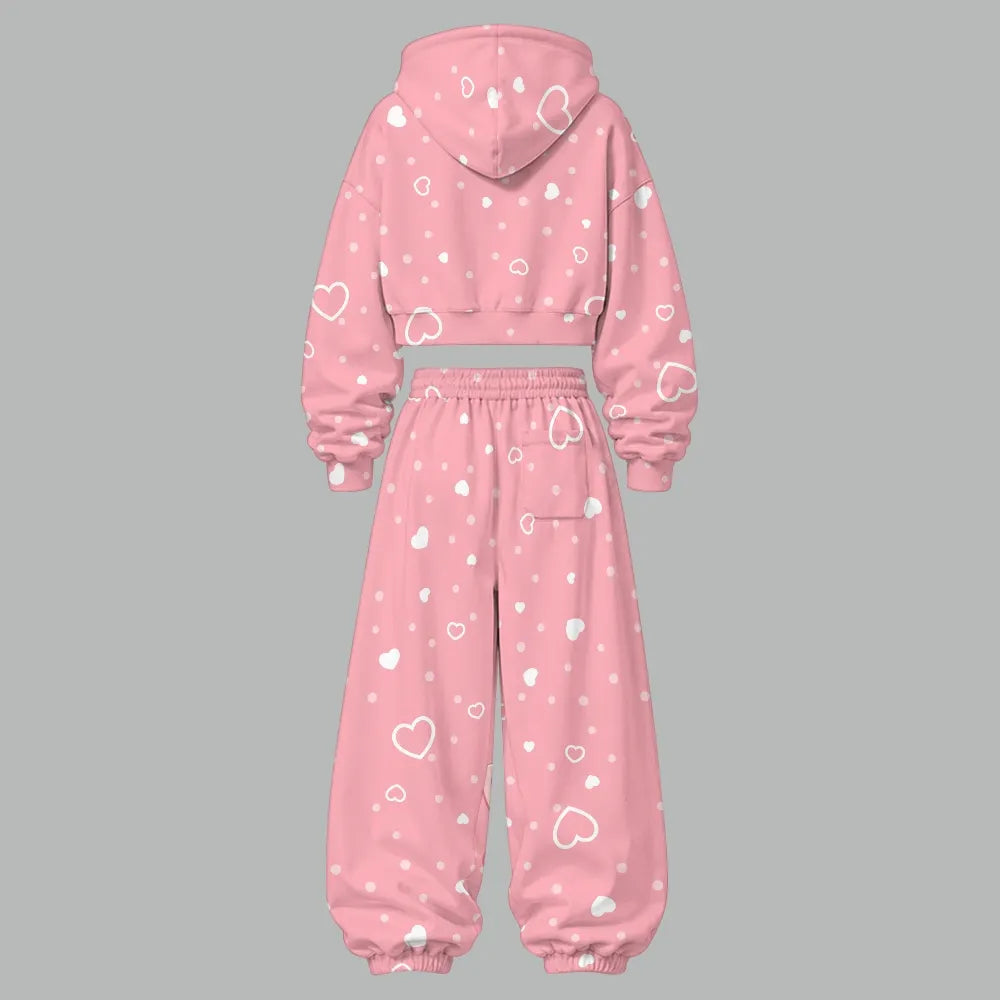 Pokémon Women's Cropped Long Sleeve Hoodie & High Waist Jogger Pants Two Piece Tracksuit Set