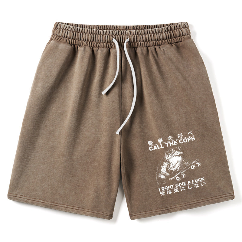 Animescollection I Don't Care Washed Shorts