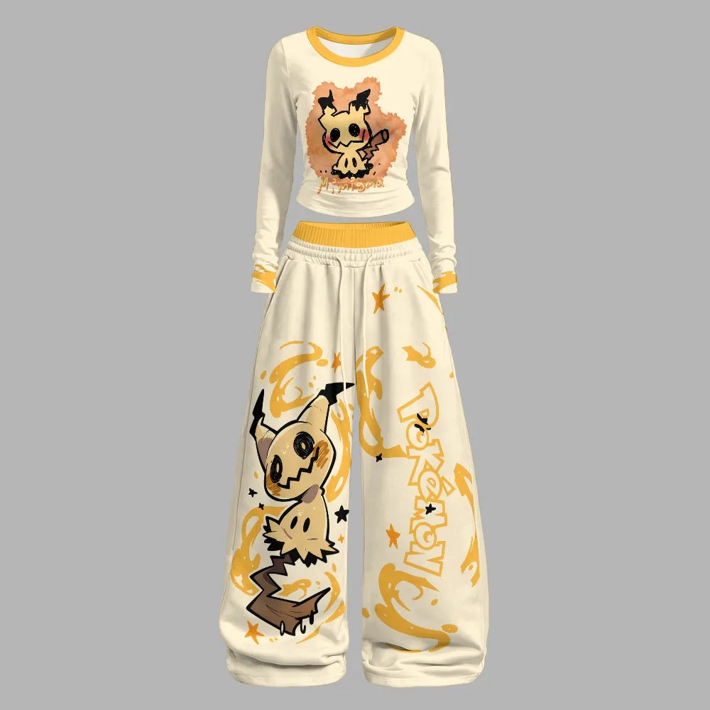 Pokémon Long-sleeved double-layer stretch pants set