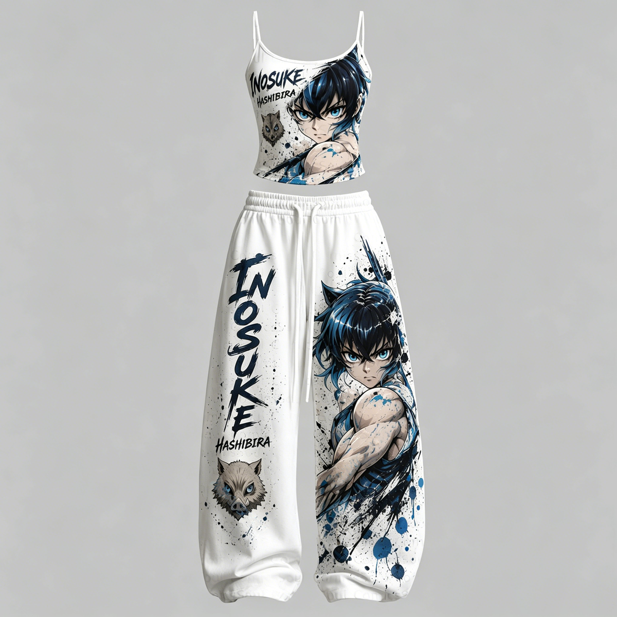 Demon Slayer Top & Elasticated Trousers Two-Piece Set