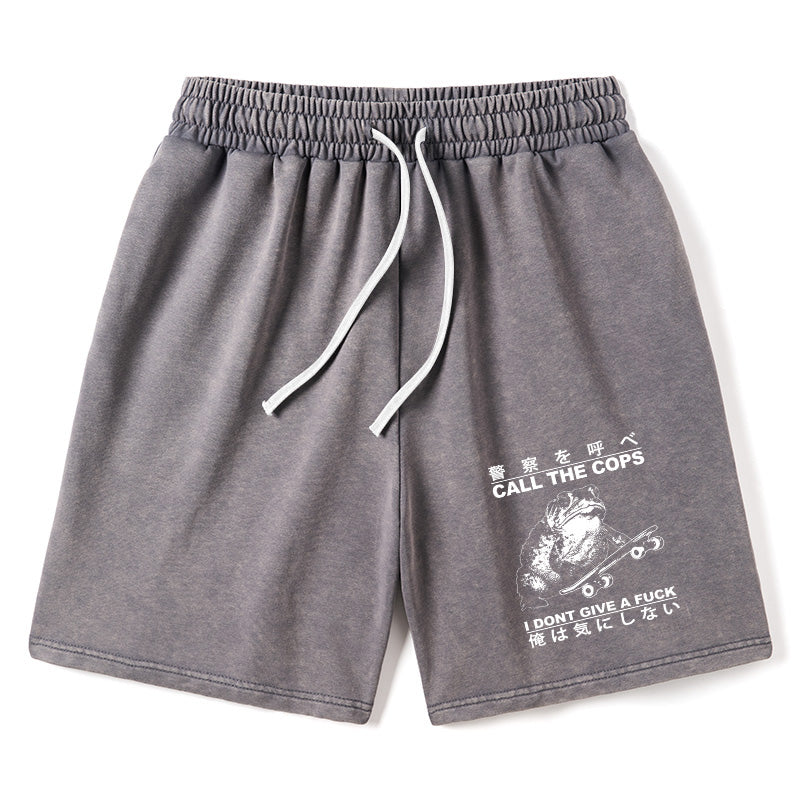 Animescollection I Don't Care Washed Shorts
