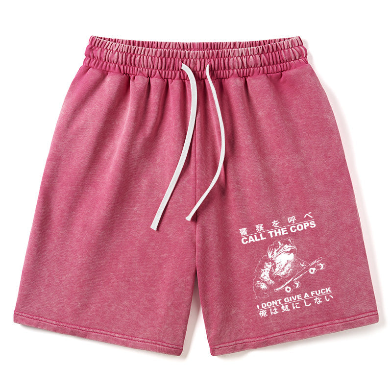 Animescollection I Don't Care Washed Shorts