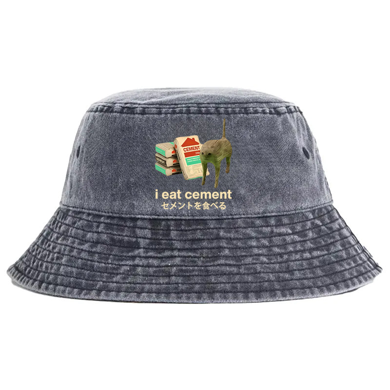 Animescollection I Eat Cement Washed Bucket Hat