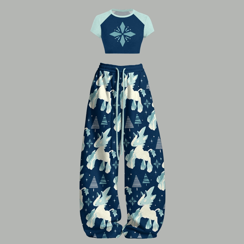 Pokémon Women's Crop Top and Elastic Waist Pants Set
