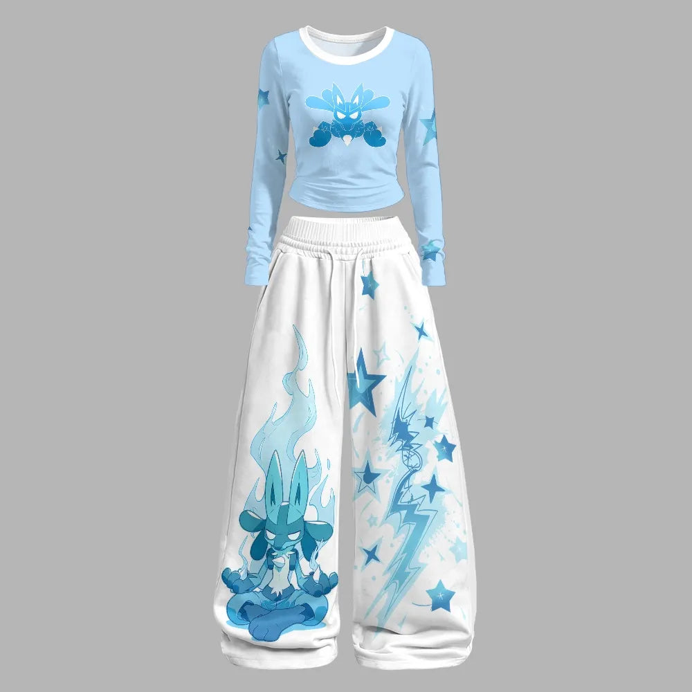 Pokémon Long-sleeved double-layer stretch pants set