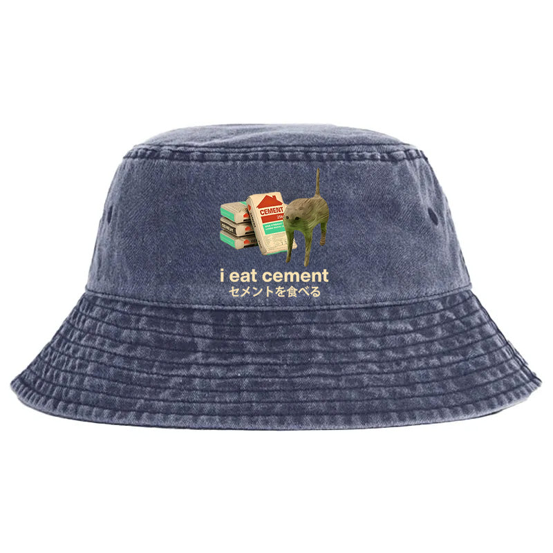 Animescollection I Eat Cement Washed Bucket Hat