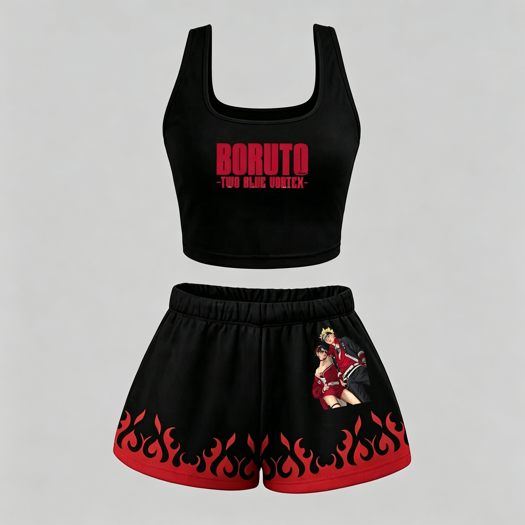 Animescollection Naruto Vest and shorts Two-Piece Set