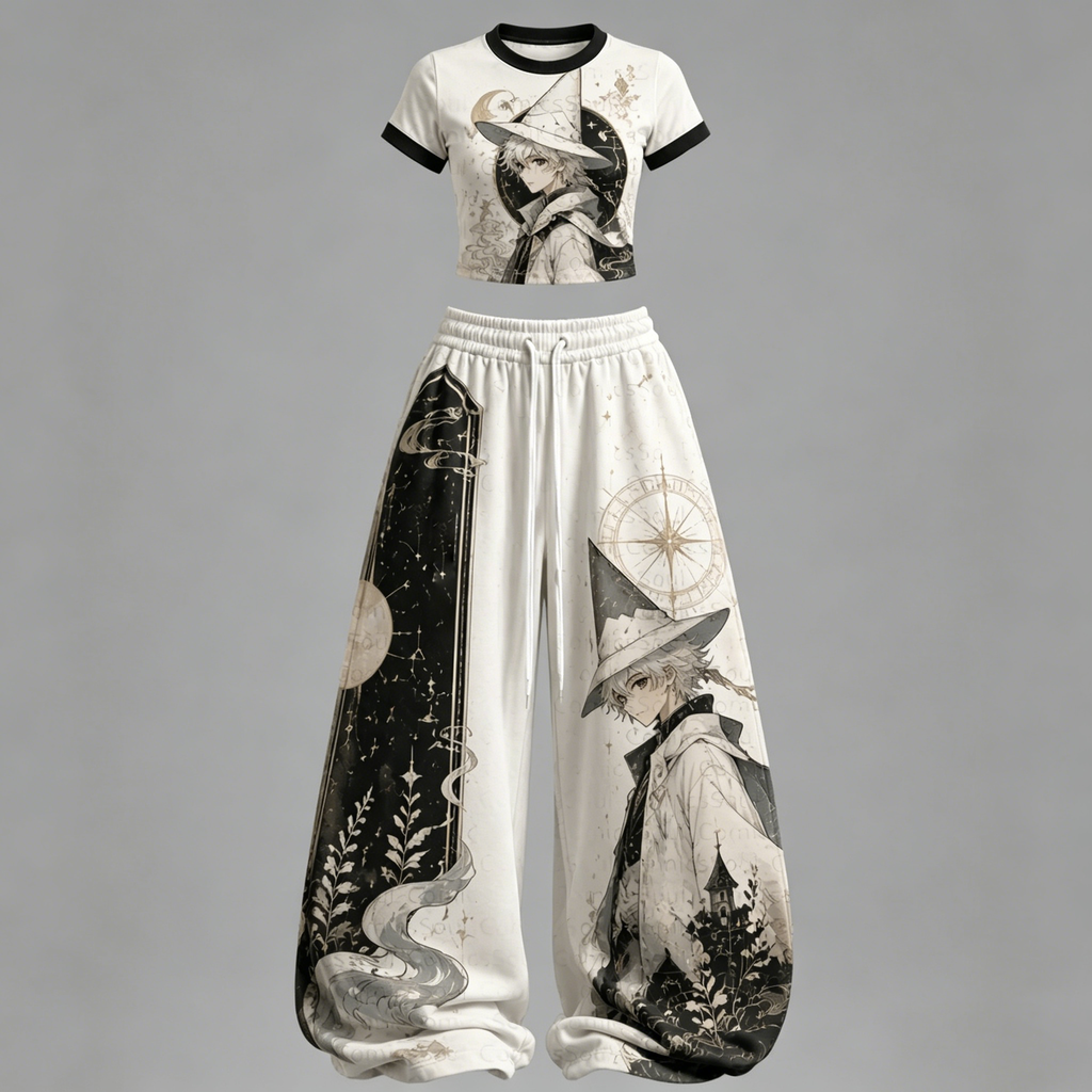 Magic Wizard Series T-Shirt & Elasticated Trousers Two-Piece Set