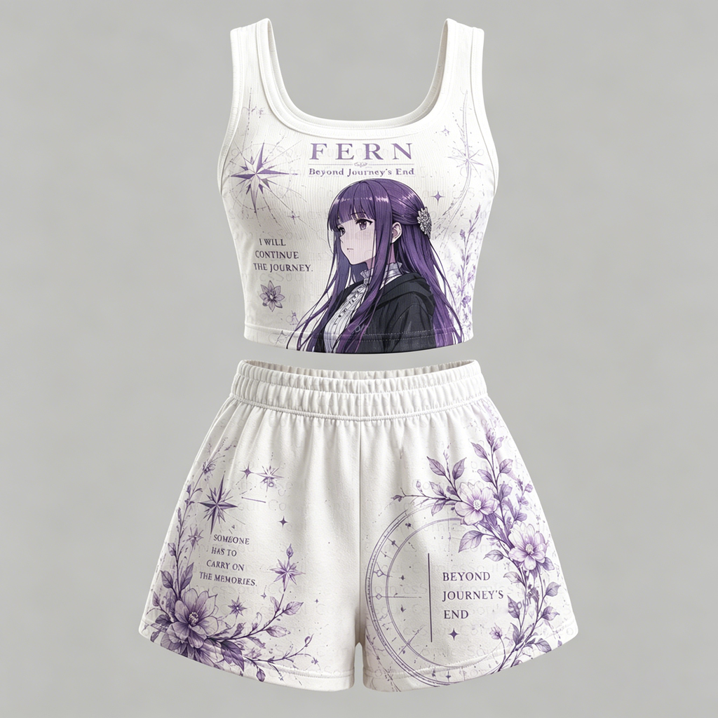 Animescollection Frieren Vest and shorts Two-Piece Set