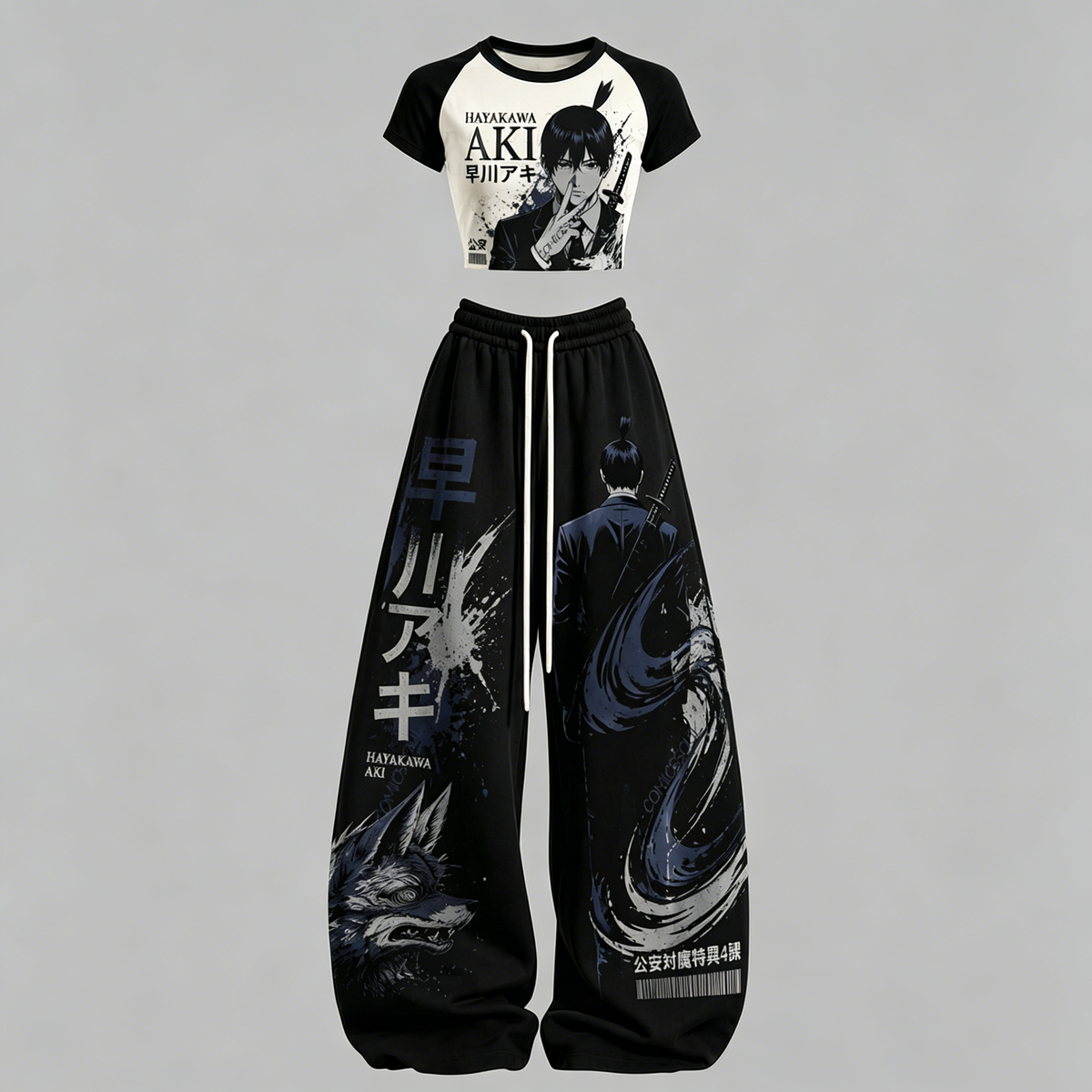 Chainsaw Man Top & Elasticated Trousers Two-Piece Set