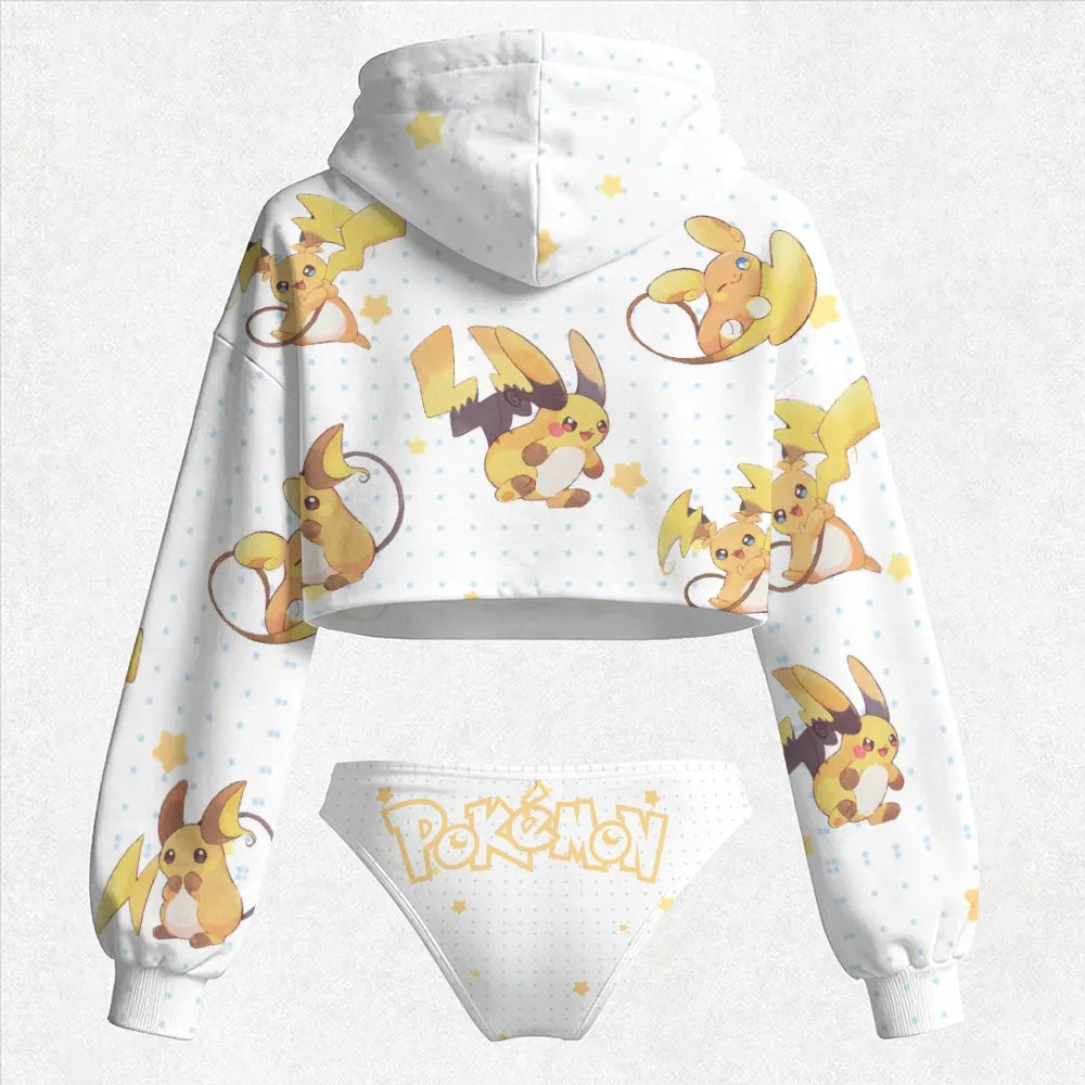 "Pokémon" Women's Cropped Hoodie & Thong Sets