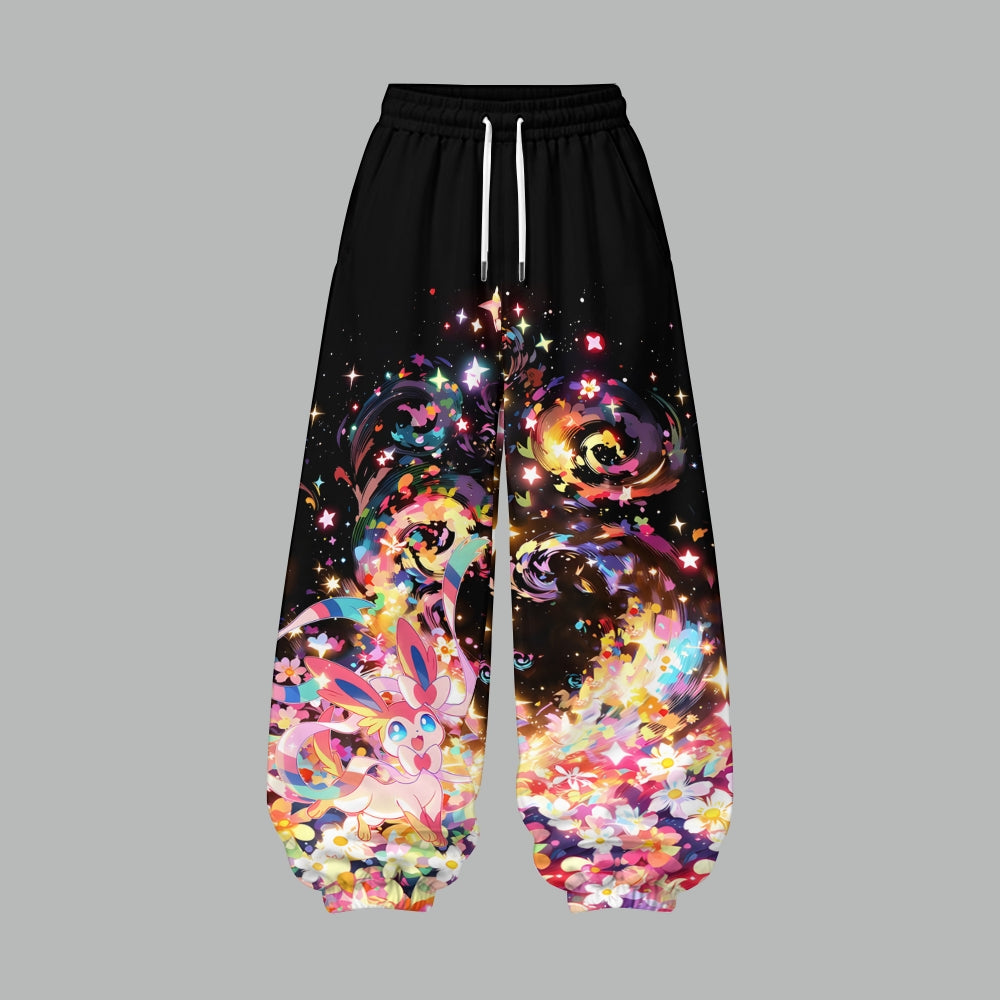 Pokémon Women's Cropped Long Sleeve Hoodie & High Waist Jogger Pants Two Piece Tracksuit Set