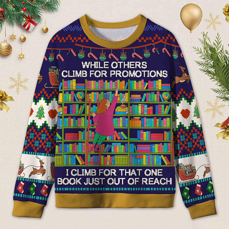 Personalized Book Passion Ugly Sweater Office Holiday Party Gift for Librarians