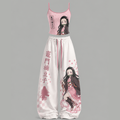 Animescollection Demon Slayer Top & Elasticated Trousers Two-Piece Set