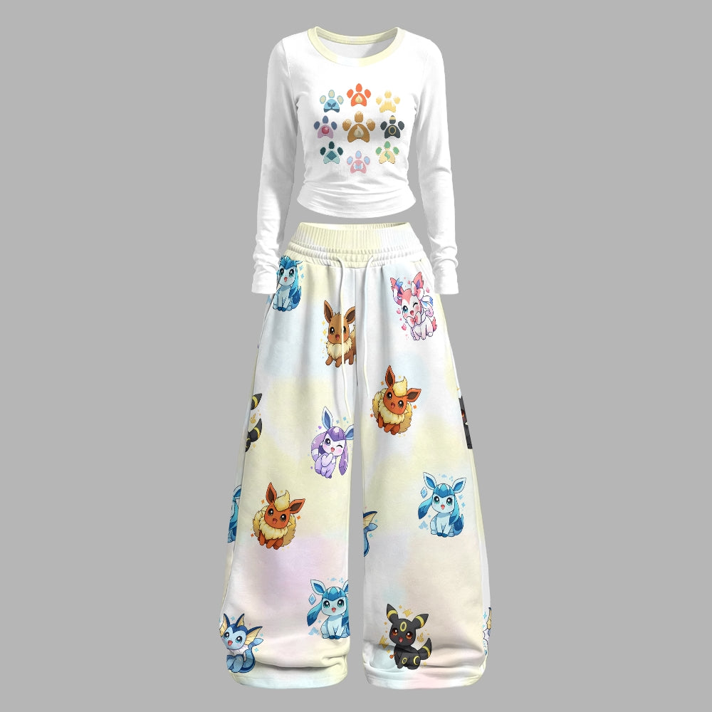 Pokémon Long-sleeved double-layer stretch pants set