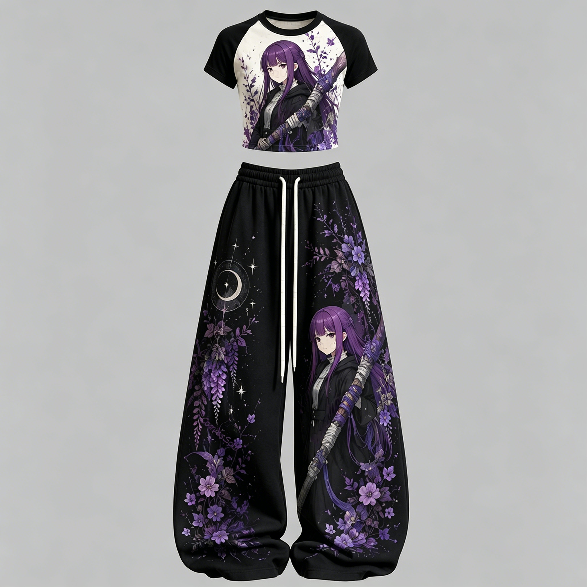 Frieren T-Shirt & Elasticated Trousers Two-Piece Set
