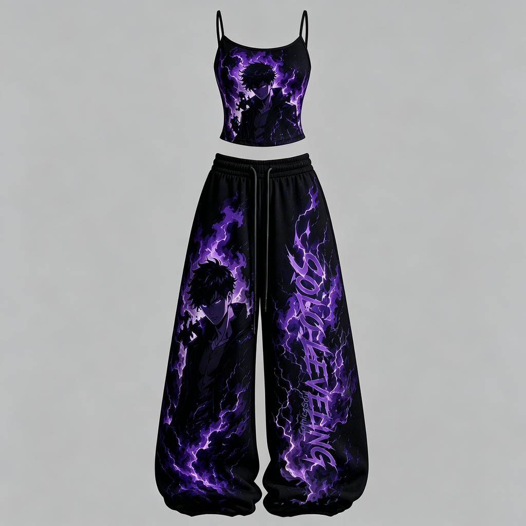 Solo Leveling T-Shirt & Elasticated Trousers Two-Piece Set