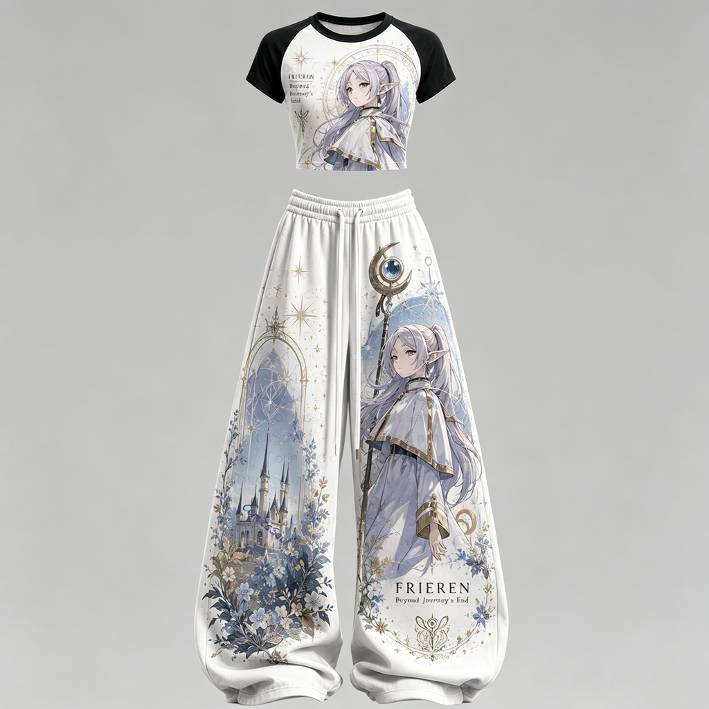 Frieren T-Shirt & Elasticated Trousers Two-Piece Set