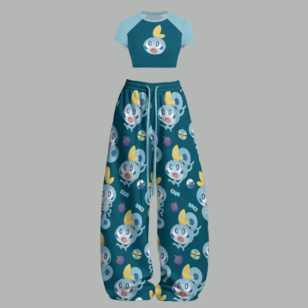 Pokémon Women's Crop Top and Elastic Waist Pants Set