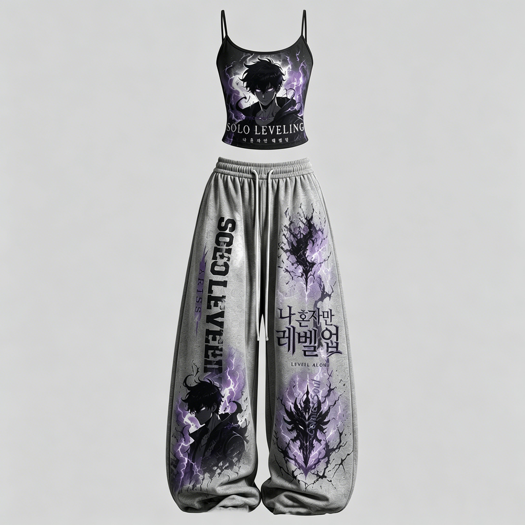 Solo Leveling T-Shirt & Elasticated Trousers Two-Piece Set