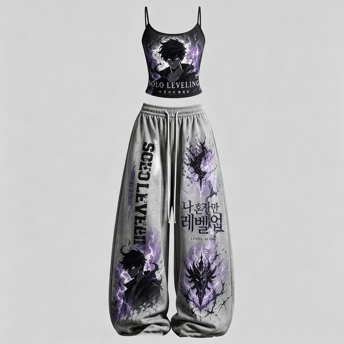 Solo Leveling T-Shirt & Elasticated Trousers Two-Piece Set