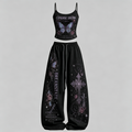 Women's Psychedelic Butterfly Top & Elasticated Trousers Two-Piece Set