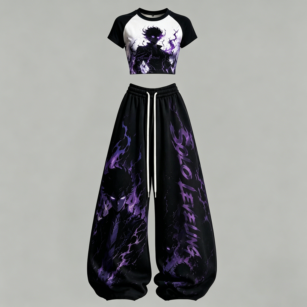 Solo Leveling T-Shirt & Elasticated Trousers Two-Piece Set