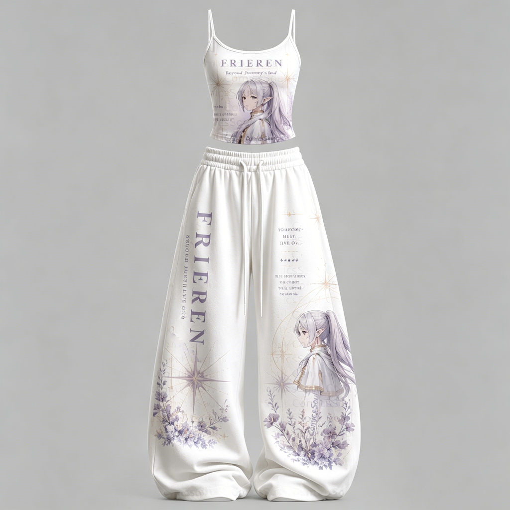 Frieren T-Shirt & Elasticated Trousers Two-Piece Set