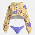 "Pokémon" Women's Cropped Hoodie & Thong Sets