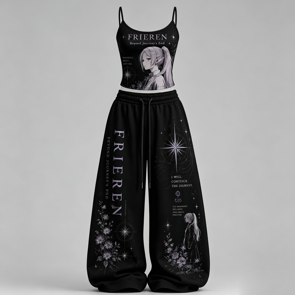 Frieren T-Shirt & Elasticated Trousers Two-Piece Set