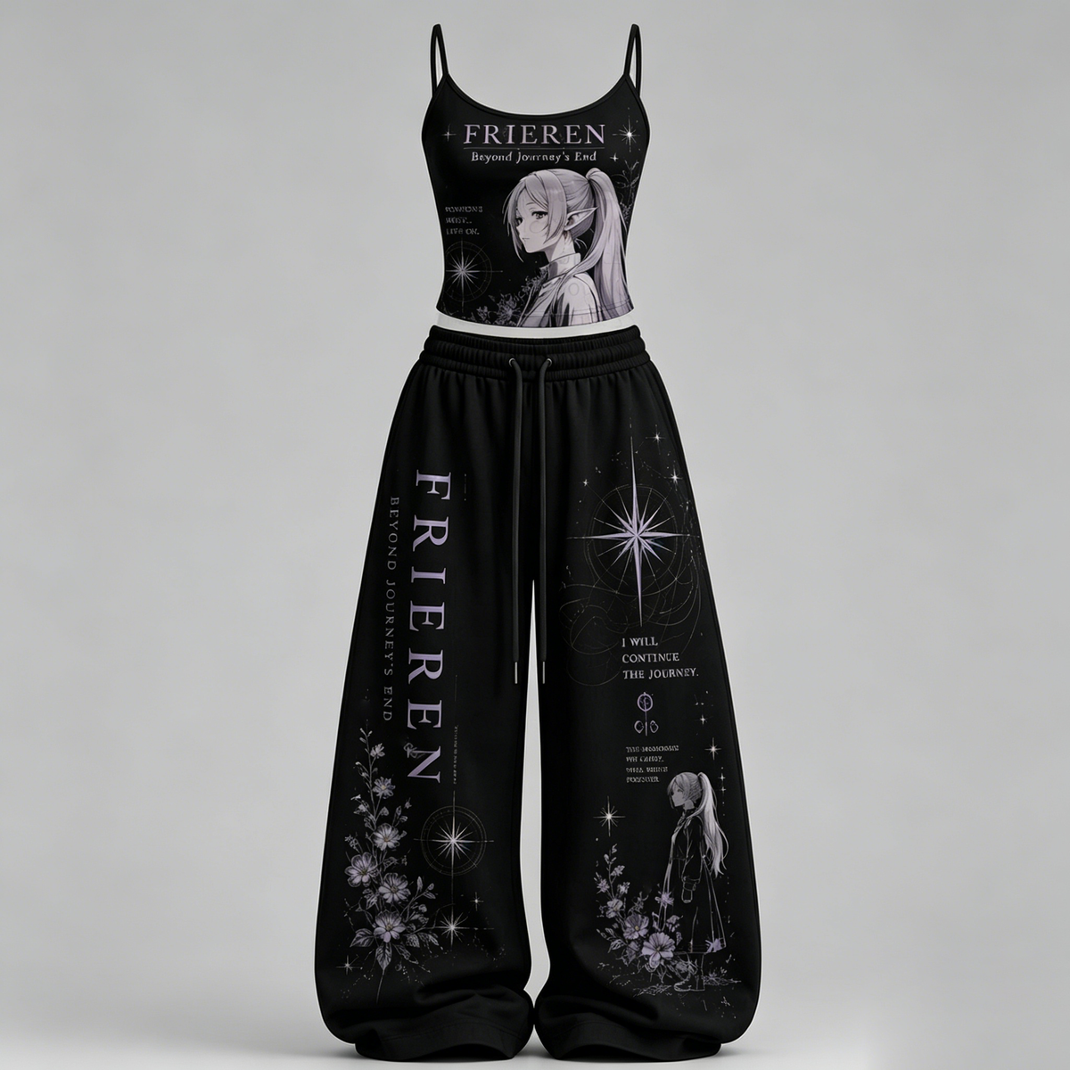 Frieren T-Shirt & Elasticated Trousers Two-Piece Set