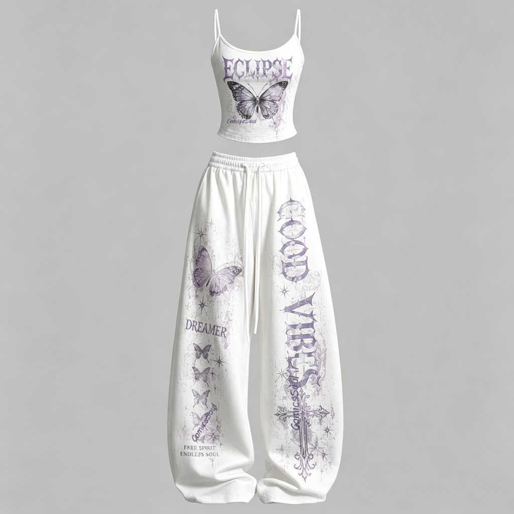 Frieren T-Shirt & Elasticated Trousers Two-Piece Set