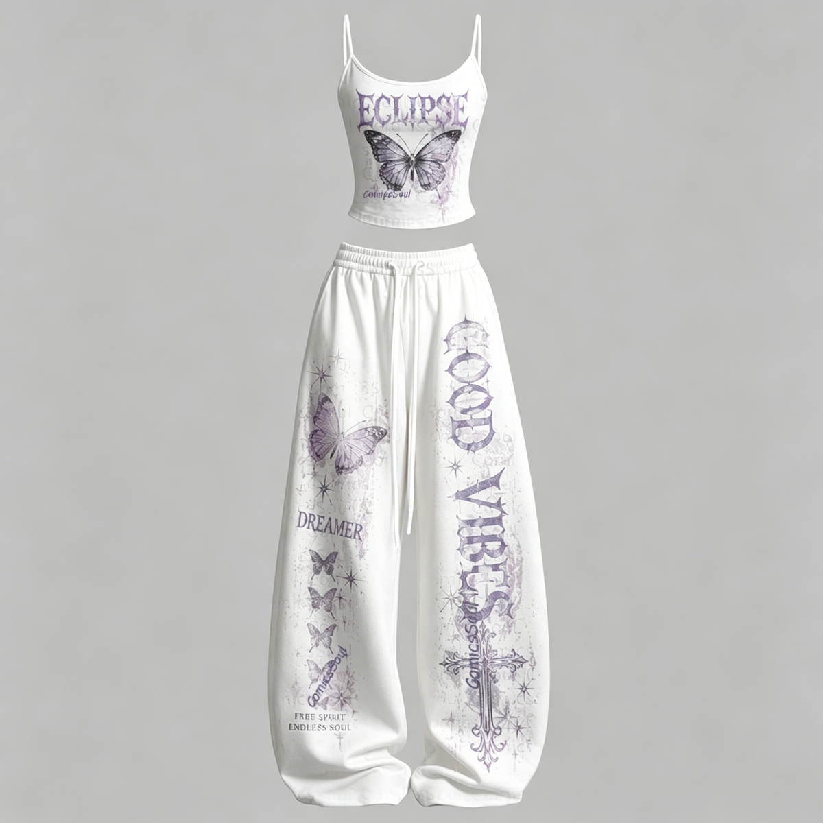 Frieren T-Shirt & Elasticated Trousers Two-Piece Set