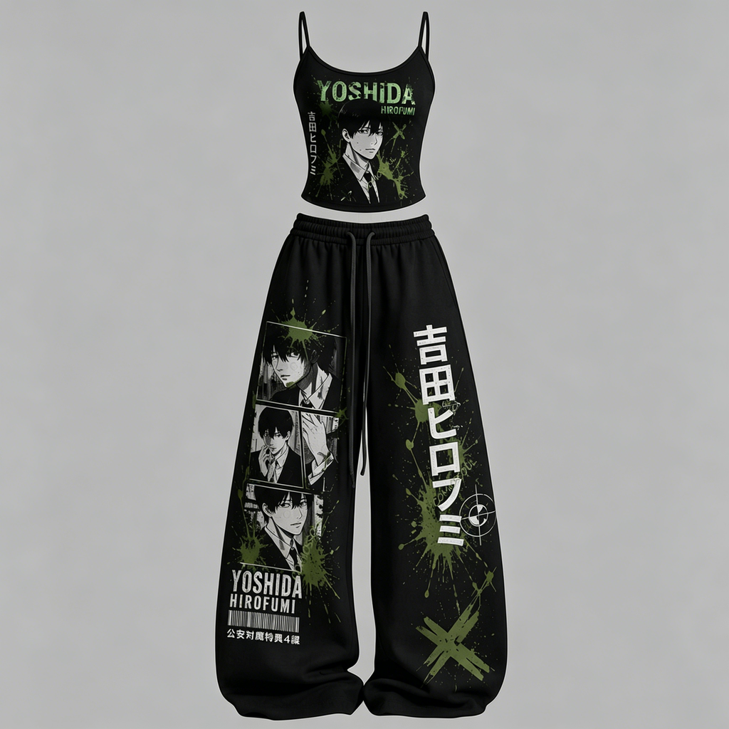 Chainsaw Man Top & Elasticated Trousers Two-Piece Set