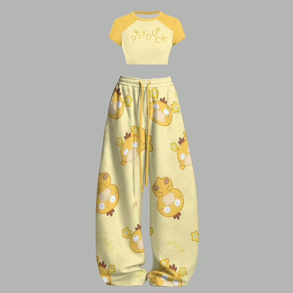Pokémon Women's Crop Top and Elastic Waist Pants Set