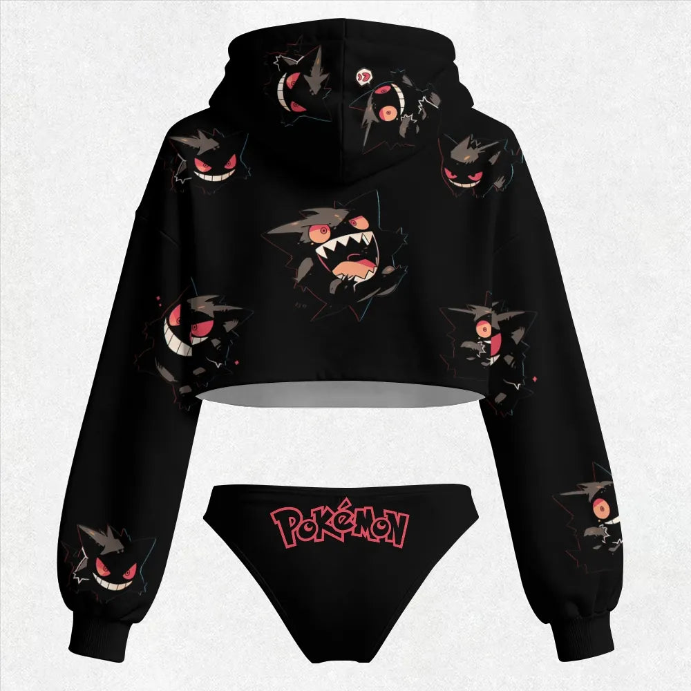 "Pokémon" Women's Cropped Hoodie & Thong Sets