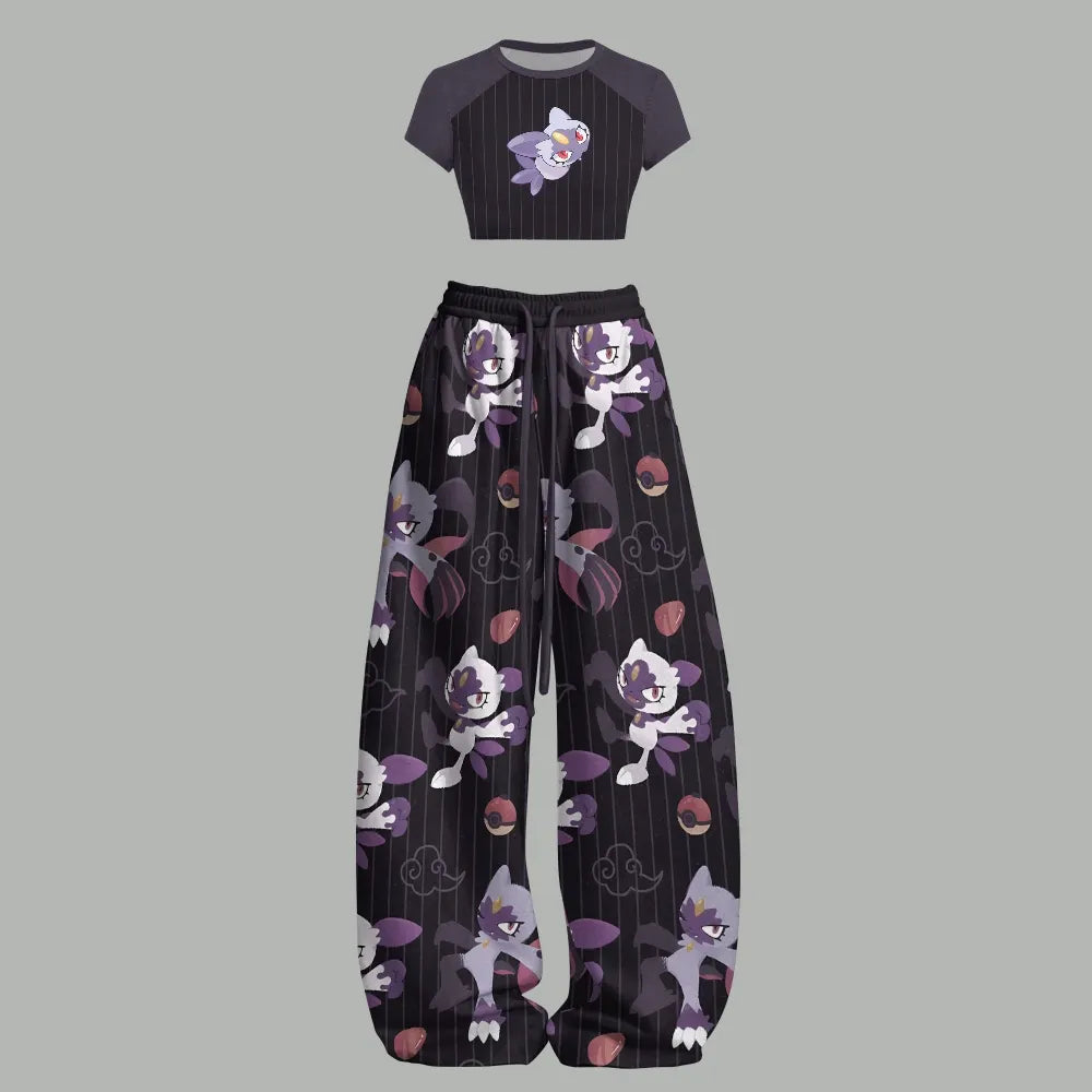 Pokémon Women's Crop Top and Elastic Waist Pants Set