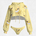 "Pokémon" Women's Cropped Hoodie & Thong Sets