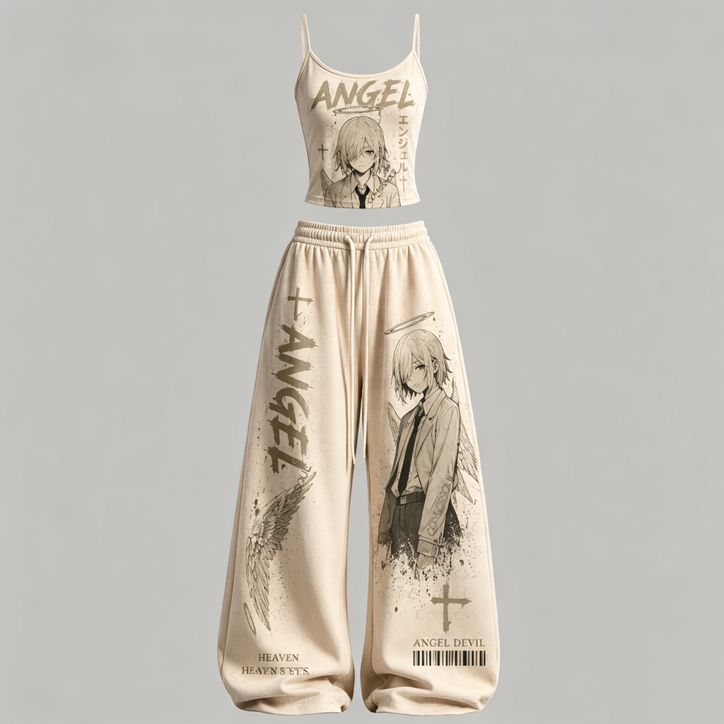 Chainsaw Man Top & Elasticated Trousers Two-Piece Set