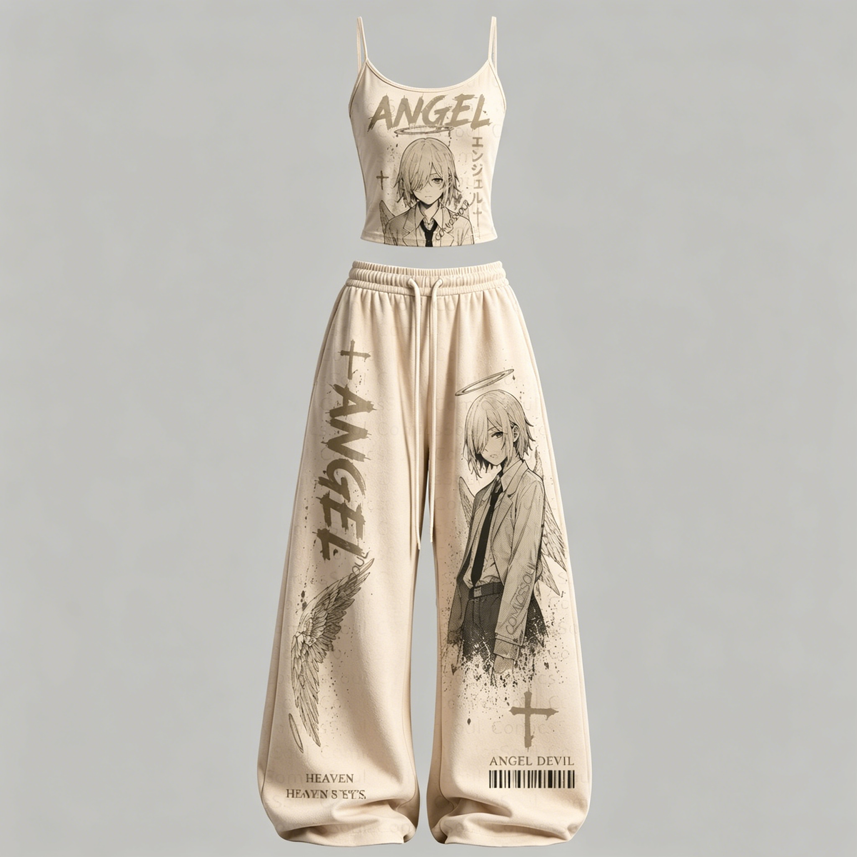 Chainsaw Man Top & Elasticated Trousers Two-Piece Set