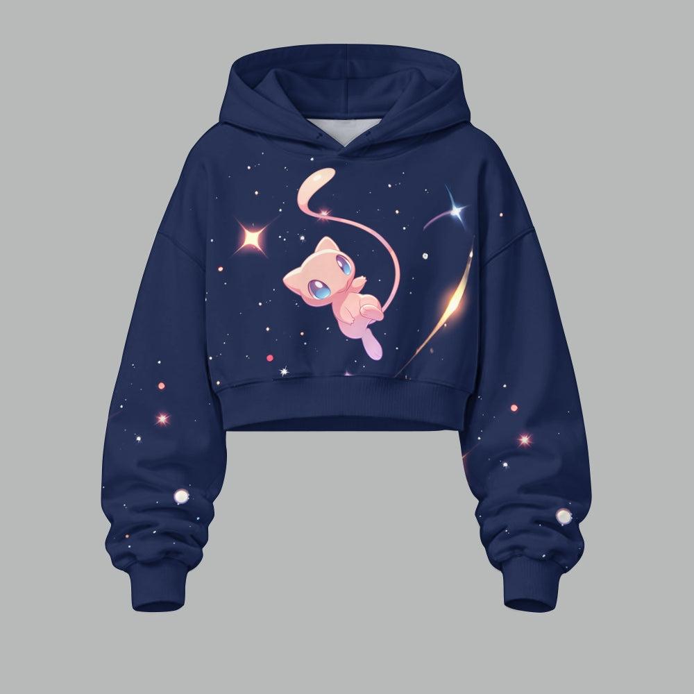 Pokémon Women's Cropped Long Sleeve Hoodie & High Waist Jogger Pants Two Piece Tracksuit Set