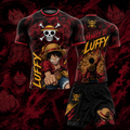 One Piece Luffy Themed Men's Fitness Top and Shorts Set