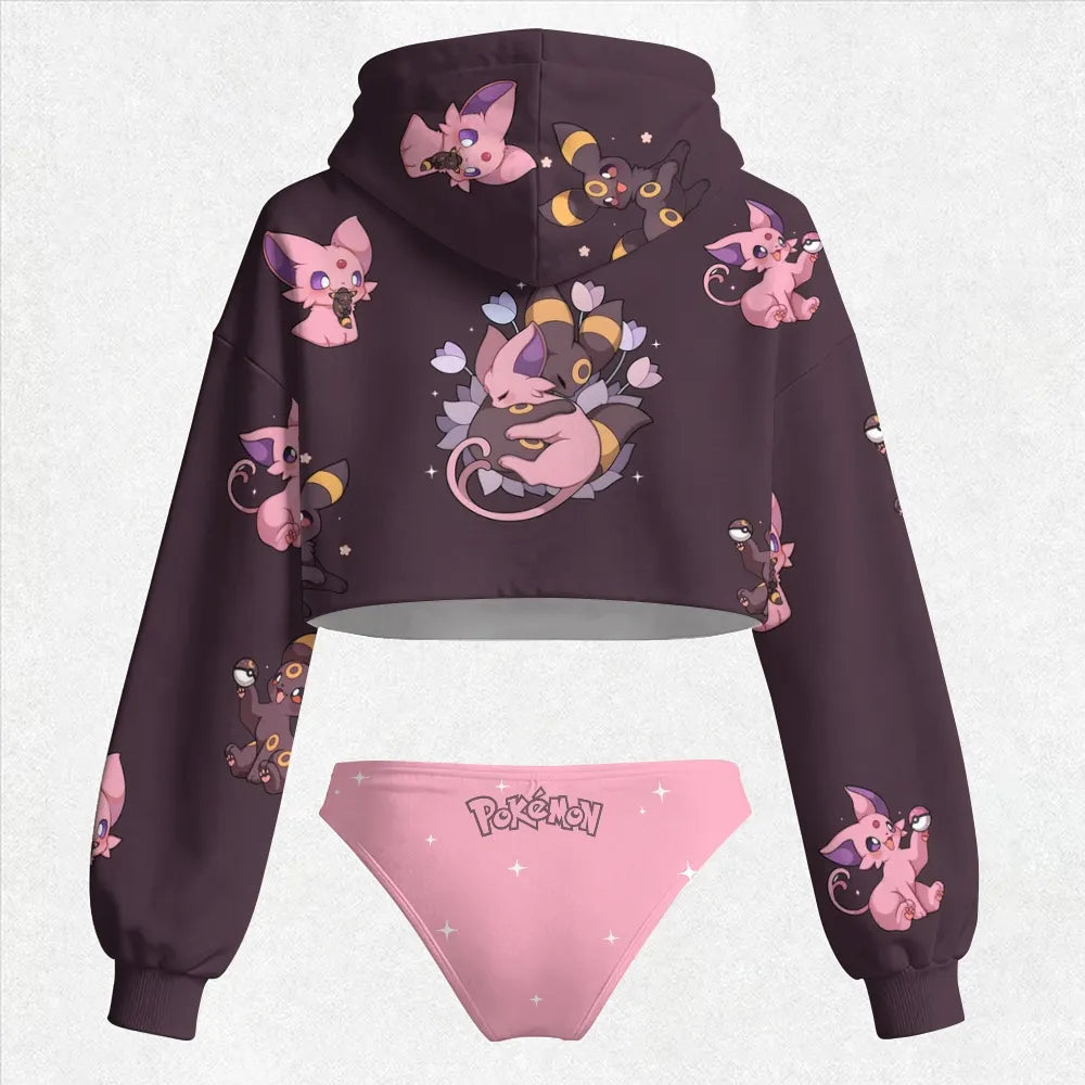 "Pokémon" Women's Cropped Hoodie & Thong Sets