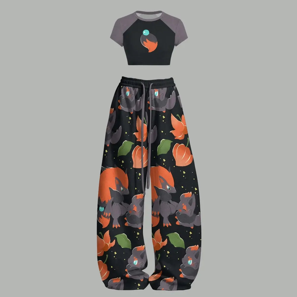 Pokémon Women's Crop Top and Elastic Waist Pants Set