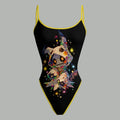 "Pokémon" Bodysuit  & Stretch Black Denim Shorts Two-Piece Set
