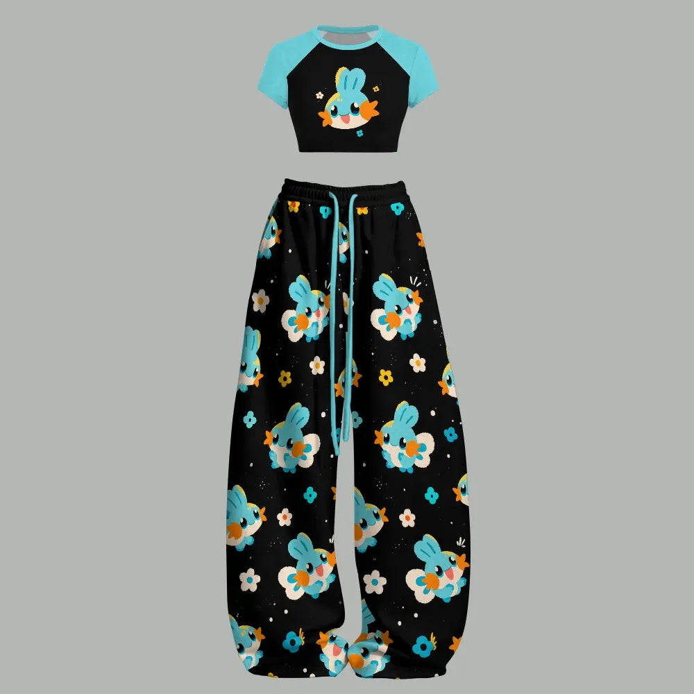 Pokémon Women's Crop Top and Elastic Waist Pants Set