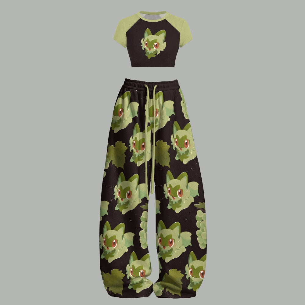 Pokémon Women's Crop Top and Elastic Waist Pants Set