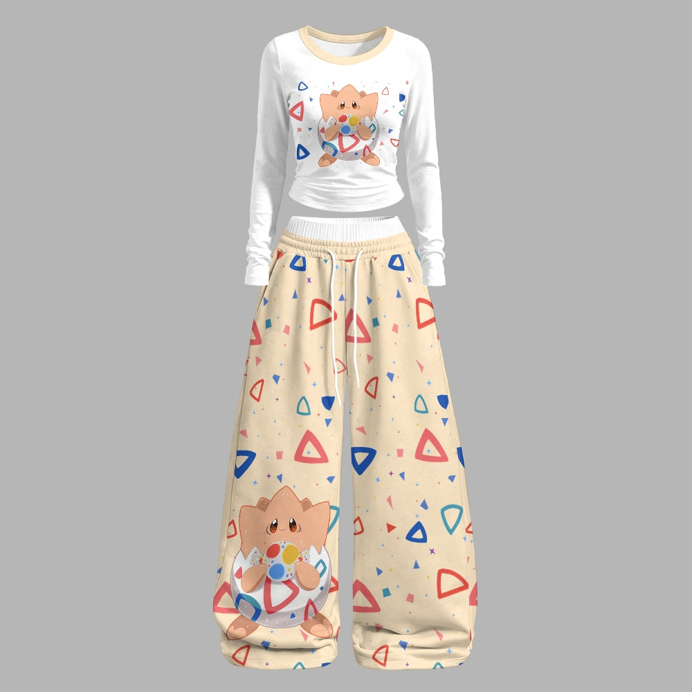 Pokémon Long-sleeved double-layer stretch pants set
