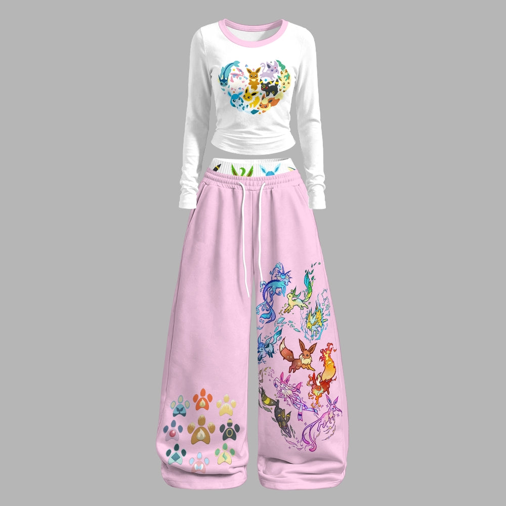 Pokémon Long-sleeved double-layer stretch pants set
